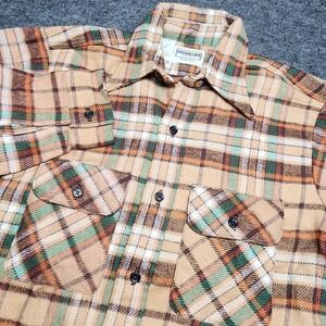 Five Brother Vintage Plaid Heavy Flannel Shirt Union Made USA Medium 15-15.5